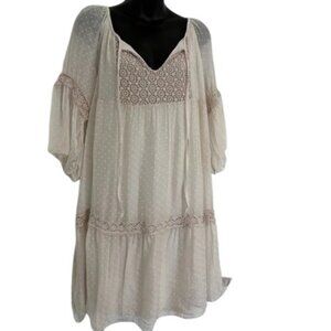 Bellambra ivory tiered crochet midi dress size L